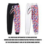 A Ape Print Pant Shark Head Two Colors Camouflage Casual Trousers Men and Women Couple Print Sweatpants