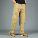 Baggy Cargo Pants for Men Spring and Autumn Overalls Men's Casual Pants Loose Straight Trousers Multi-Pocket Pants Army Green Outdoor Large Size Sports Pants
