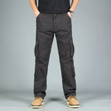 Baggy Cargo Pants for Men Spring and Autumn Overalls Men's Casual Pants Loose Straight Trousers Multi-Pocket Pants Army Green Outdoor Large Size Sports Pants