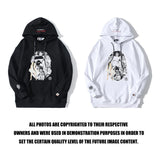 A Ape Print Hoodie Printed Head Brushed Hoody Men and Women Student Hoodie