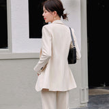 Women Pants Suit Uniform Designs Formal Style Office Lady Bussiness Attire Autumn Casual Fashion Corset Small Business Suit Coat