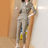 Women's Pants Suit Uniform Designs Formal Style Office Lady Bussiness Attire Suit Two-Piece Suit Women's Winter Fashion Suit