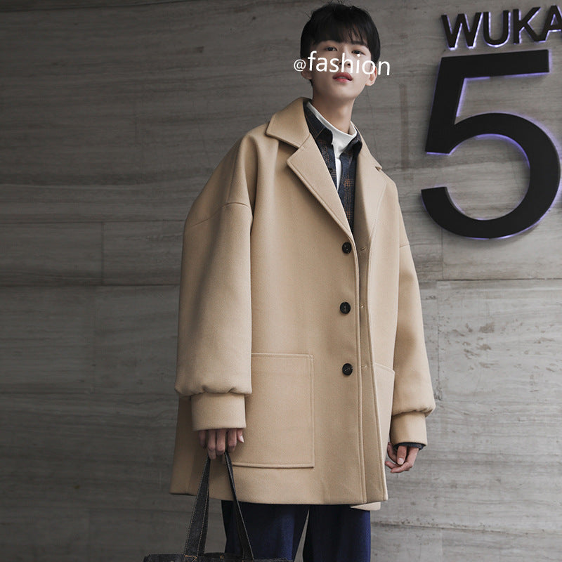 Men's plus Size Retro Sports Overcoat Autumn New Windbreaker Men's and Women's Mid-Length Loose plus Size Coat Coat Men Spring Trench Coat