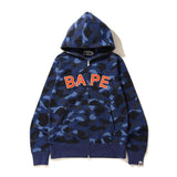 A Ape Print Hoodie Men's Sports Camouflage Embroidered Letter Hooded Sweater Coat