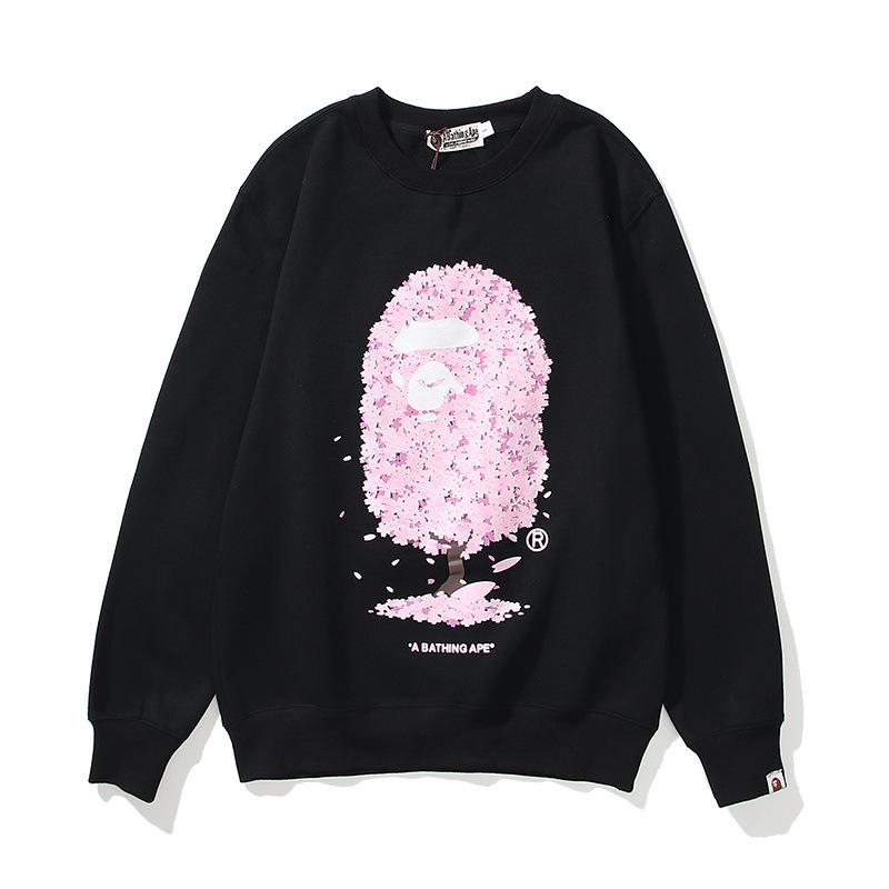 A Ape Print Sweatshirts Autumn and Winter Fashion Brand Pink Camouflage Logo Sweater