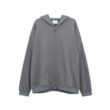 Fog Essentials Zipper Hoodie Spring and Autumn Gray Double Zipper Sweater Coat for Men and Women