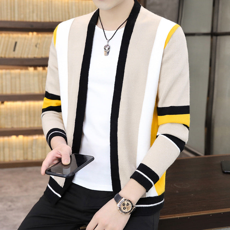 Men's Striped Stand-up Collar Slim Fit Men's Autumn Sweater Men's Fashion Casual Jacket Men's Knitwear Men Coat Men Winter Outfit Casual Fashion