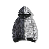 A Ape Print Hoodie Multicolor Jacket Coat for Men and Women