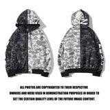 A Ape Print Hoodie Multicolor Jacket Coat for Men and Women