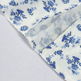 Puff Sleeve Floral Tie-Neck High Slit Maxi Dress