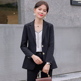 Women Pants Suit Uniform Designs Formal Style Office Lady Bussiness Attire Casual Fashion Tailored Suit Coat Business Two-Piece Set