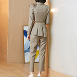 Women's Pants Suit Uniform Designs Formal Style Office Lady Bussiness Attire Suit Two-Piece Suit Women's Winter Fashion Suit