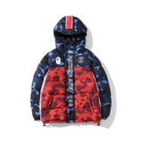 A Ape Print Coat Ape Head Shark Coat Hooded Cotton Jacket Thin