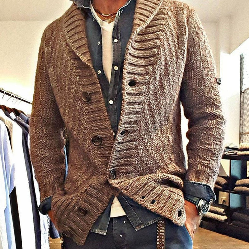 Mens Chunky Knit Men Sweaters Men's Clothing Autumn and Winter Long Sleeves Slim Fit Sweater