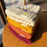 Toque Autumn and Winter Thick Warm Twist Knitted Hat Cone Top Hat Ear Protection Beanie Hat Woolen Cap Men