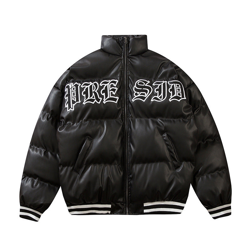 Letter Printed Men's plus Size Retro Sports Long Sleeve Casual Top Loose Thick Jacket Men Cotton Mixed Jackets