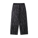 Zebra Striped Printed Jeans Men's plus Size Retro Sports Trousers Loose Straight Trousers Men Denim Pants