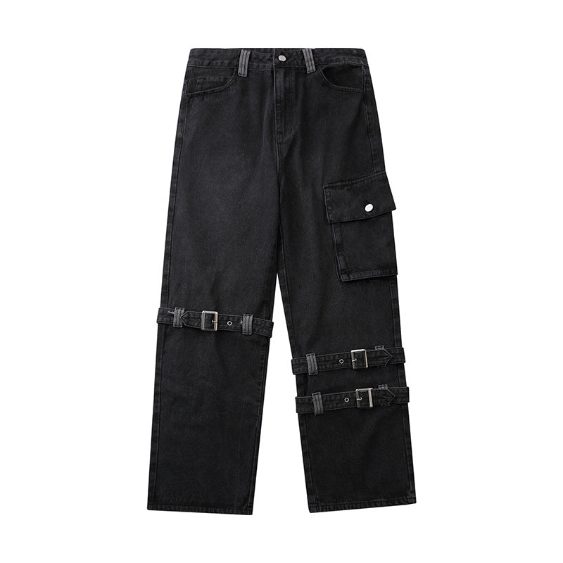 Jeans Men's Large Size Retro Sports Trousers Loose Drooping Straight-Leg Trousers Men Denim Pants