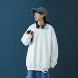 Men's Large Size Retro Sports Autumn and Winter Solid Color round Neck Sweater Men's and Women's Pullover Loose Bottoming Shirt Men's Spring Hoodie
