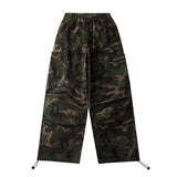 Military Style Camouflage Cargo Pants Men's plus Size Retro Sports Wide Leg Pants Street Fashion Ankle-Tied Trousers Men Pants