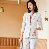 Women Pants Suit Uniform Designs Formal Style Office Lady Bussiness Attire Fashion Autumn Winter Black Professional Tailored Suit Two Piece Set