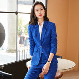 Women Pants Suit Uniform Designs Formal Style Office Lady Bussiness Attire Fashion Autumn Winter Black Professional Tailored Suit Two Piece Set