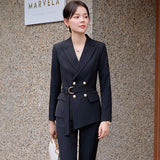 Women Pants Suit Uniform Designs Formal Style Office Lady Bussiness Attire Red Fashion Spring and Autumn Work Clothes for Women