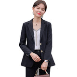 Women Pants Suit Uniform Designs Formal Style Office Lady Bussiness Attire Casual Fashion Tailored Suit Coat Business Two-Piece Set