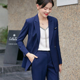 Women Pants Suit Uniform Designs Formal Style Office Lady Bussiness Attire Fashion White Two-Piece Suit