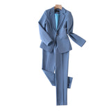 Women Pants Suit Uniform Designs Formal Style Office Lady Bussiness Attire Spring and Autumn Short Suit Black