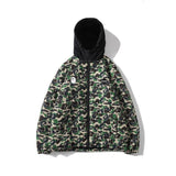 A Ape Print Coat Fall Winter Men Camouflage Coat Cotton Coat Teenagers Winter Hooded Jacket