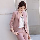 Women Pants Suit Uniform Designs Formal Style Office Lady Bussiness Attire Spring and Autumn Short Suit Black