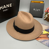 Fedora Hat Autumn and Winter Wide Brim Flat Brim Wool Tibetan Top Hat Fedora Hat