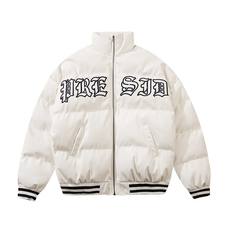 Letter Printed Men's plus Size Retro Sports Long Sleeve Casual Top Loose Thick Jacket Men Cotton Mixed Jackets