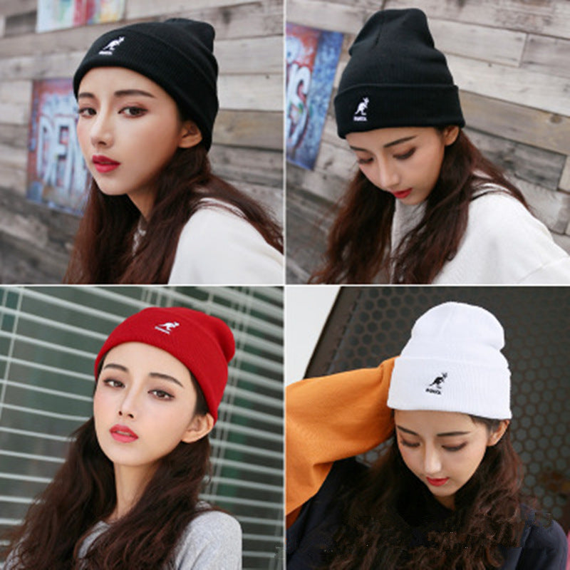 LL Cool J Hat Knitted Hat Kangaroo Woolen Cap Women's Warm Hat