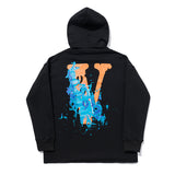 Vlone Hoodie Men's Personality Hooded plus Size Retro Sports Sweater Jacket