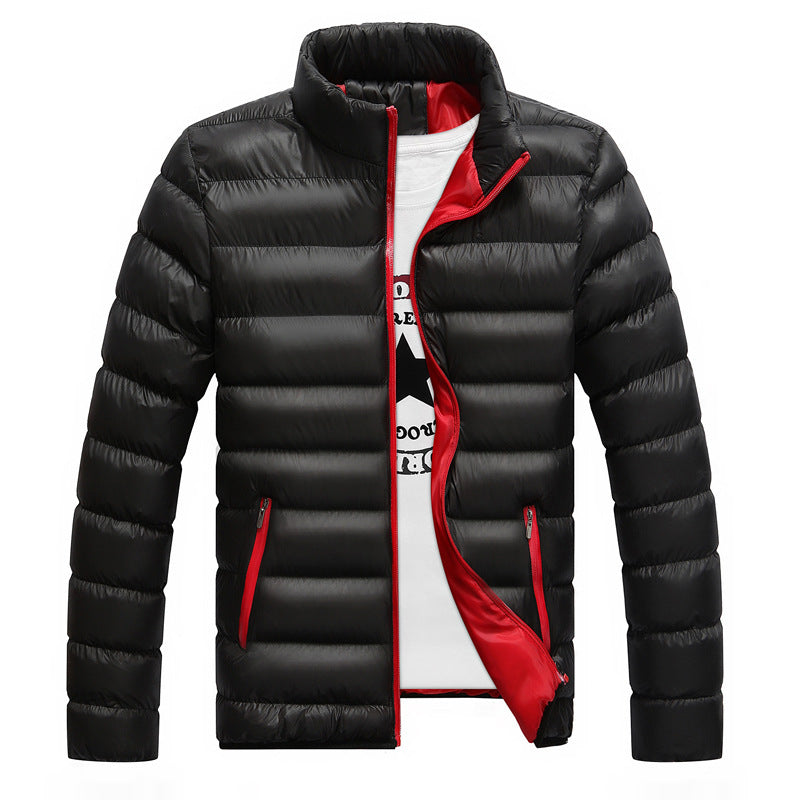 Men's Clothing Thick Warm Jacket Men's Stand-up Collar Slim Fit Solid Color Small Cotton-Padded Jacket Men Coat Men Winter Outfit Casual Fashion