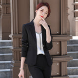 Women Pants Suit Uniform Designs Formal Style Office Lady Bussiness Attire Spring and Autumn Short Suit Black