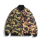 A Ape Print Coat Autumn and Winter Men's Fashion Day Shark Head Camouflage Cotton Jacket Jacket Coat