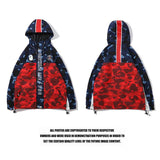 A Ape Print Jacket Spring Camouflage Letters Embroidered Men's plus Size Windcheater Zipper Jacket