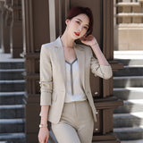 Women Pants Suit Uniform Designs Formal Style Office Lady Bussiness Attire Spring and Autumn Short Suit Black
