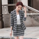 Women Pants Suit Uniform Designs Formal Style Office Lady Bussiness Attire Plaid Fashion Autumn And Winter Two-Piece Suit