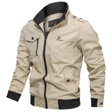 Tactics Style Men Outdoor Windproof Coat Men Casual Jacket Casual Solid Color Jacket Zipper Pocket Standing Collar plus Size Coat