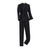 Women Pants Suit Uniform Designs Formal Style Office Lady Bussiness Attire Retro Autumn and Winter Career Apparel Suit