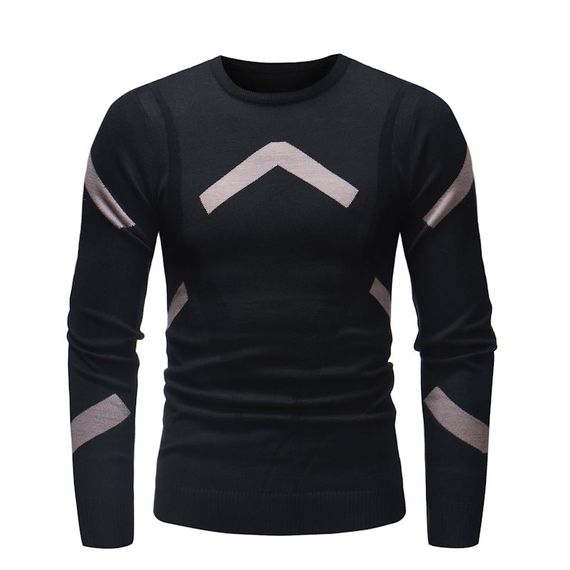 Men's Round Neck Striped Pullover Sweater Large Size Fashion Trendy Casual Top Men Pullover Sweaters