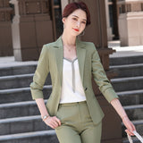 Women Pants Suit Uniform Designs Formal Style Office Lady Bussiness Attire Spring and Autumn Short Suit Black