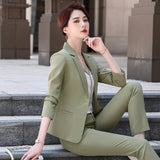 Women Pants Suit Uniform Designs Formal Style Office Lady Bussiness Attire Spring and Autumn Short Suit Black