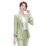 Women Pants Suit Uniform Designs Formal Style Office Lady Bussiness Attire Autumn and Winter Leisure Fashion Pink Plaid Business Wear
