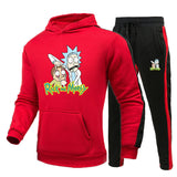 Rick and Morty Tracksuit Pullover Hoodie Sweatshirts Men and Women Sports Hooded Sweater Pants Anime Print