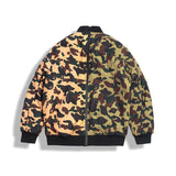 A Ape Print Coat Autumn and Winter Men's Fashion Day Shark Head Camouflage Cotton Jacket Jacket Coat